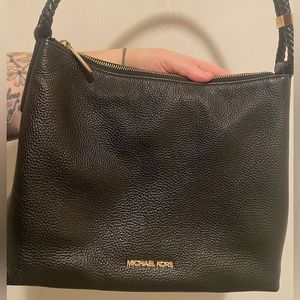 Michael Kors Black Shoulder Bag with gold hardware